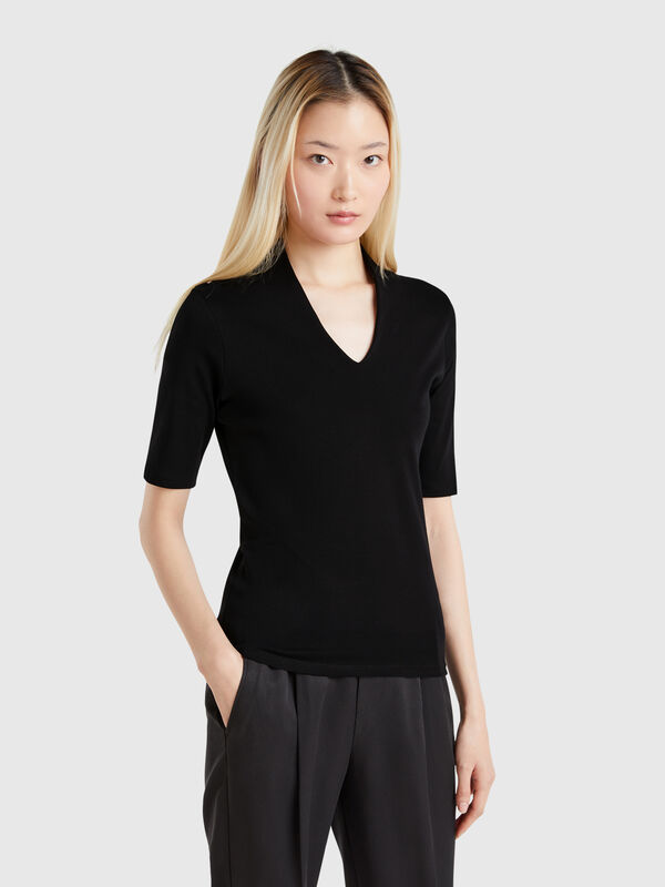 T-shirt slim fit in cotone a fibra lunga Donna