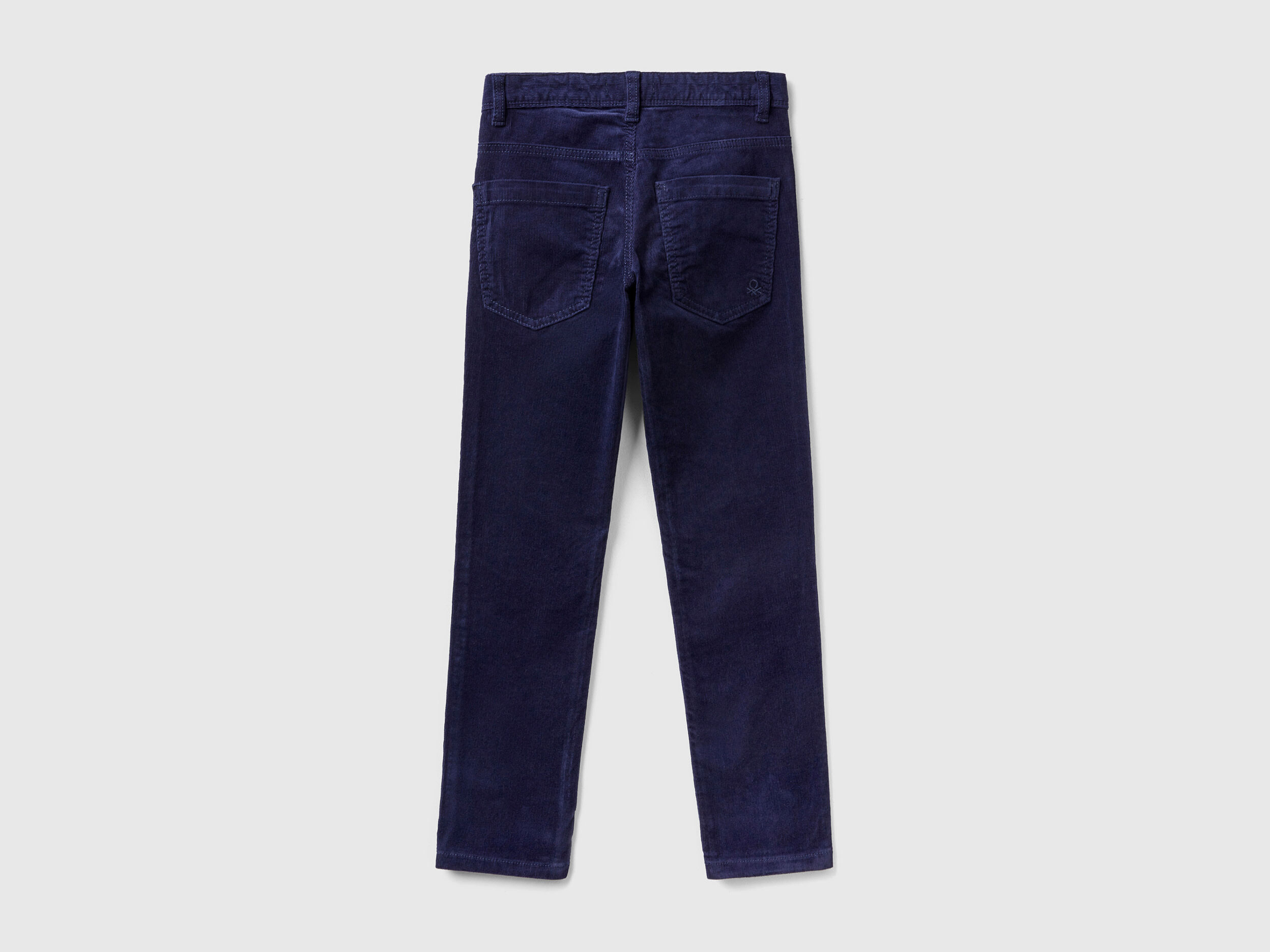 Pantaloni slim fit in velluto stretch Blu Scuro Bambino Benetton