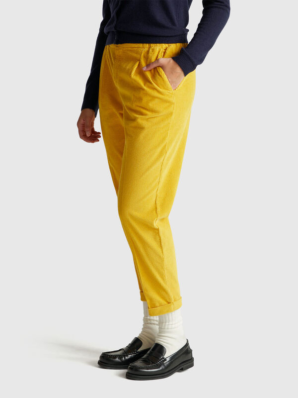 Chino in velluto con vita elasticizzata Donna