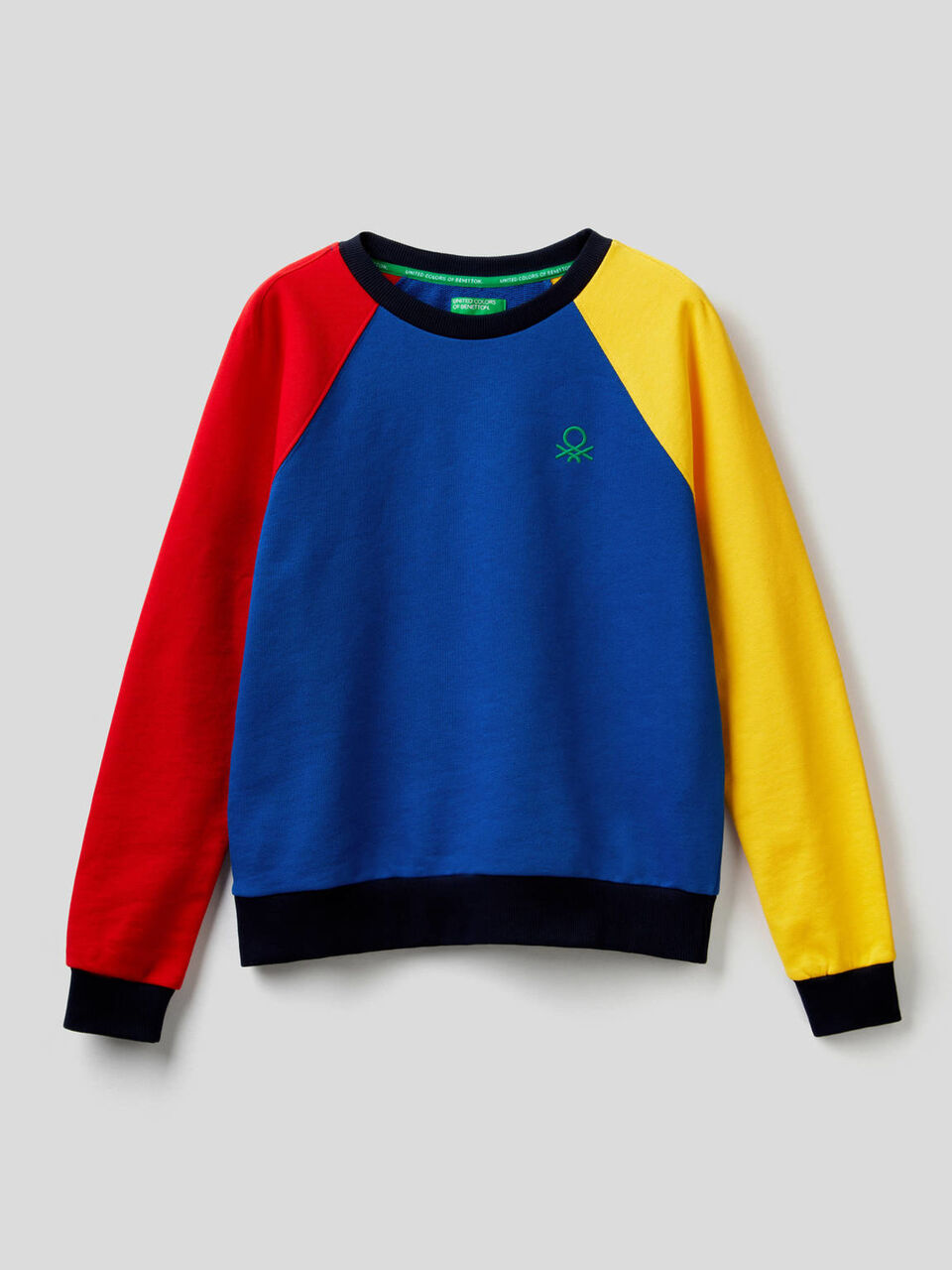 Felpa girocollo con manica raglan image number 1