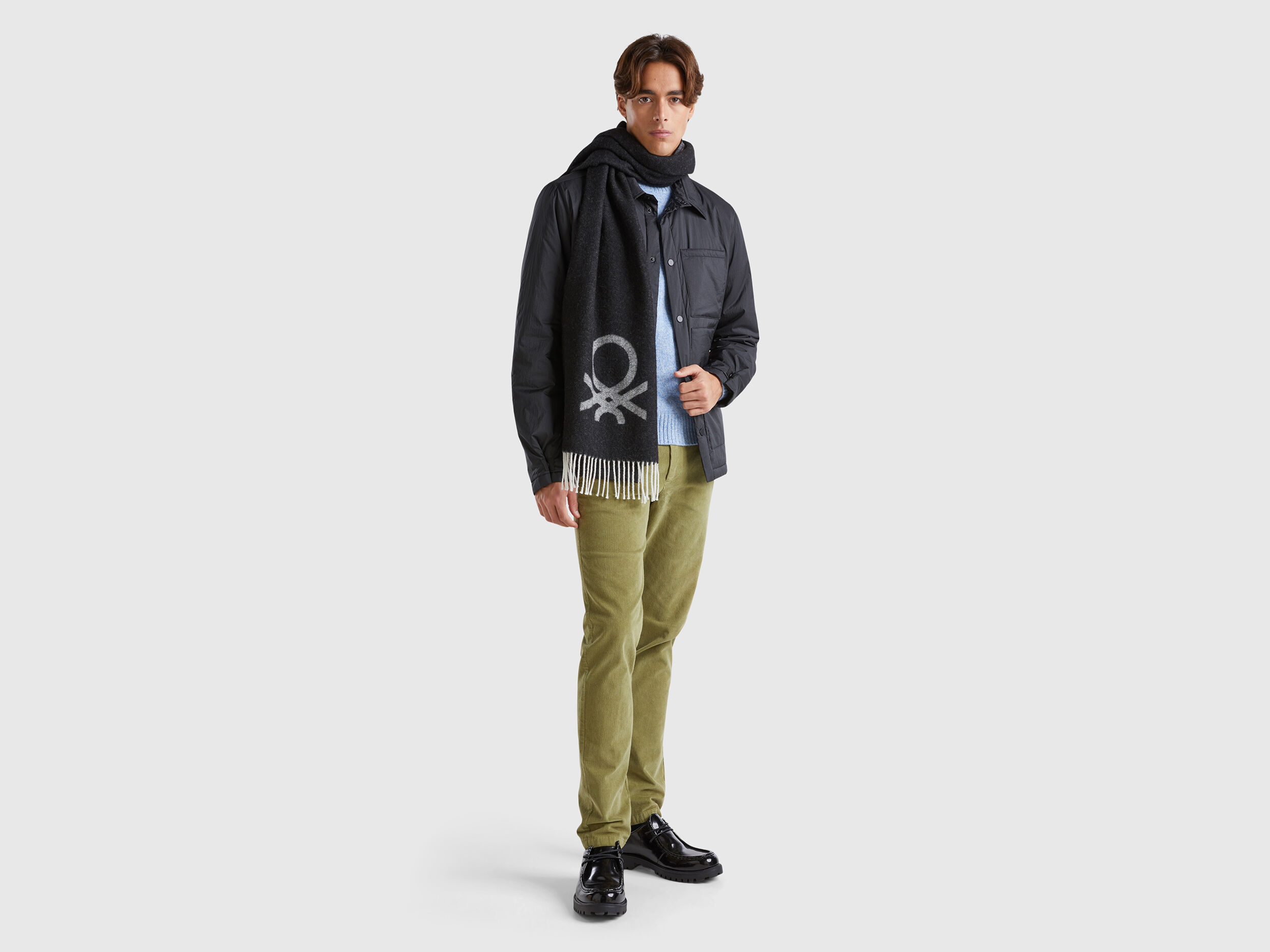 Giubbino slim fit in nylon Nero Benetton