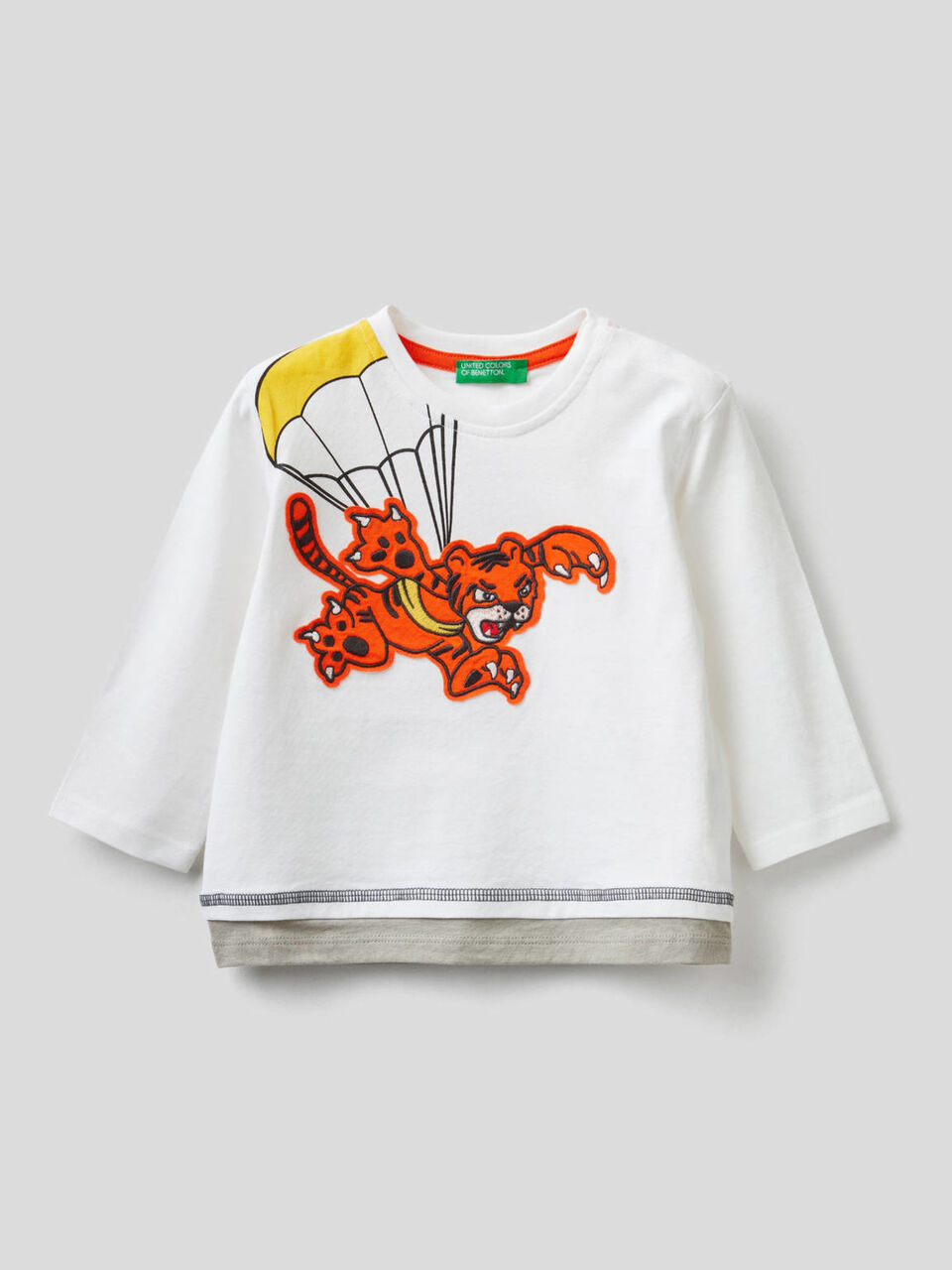 T-shirt in cotone con doppio fondo image number 1