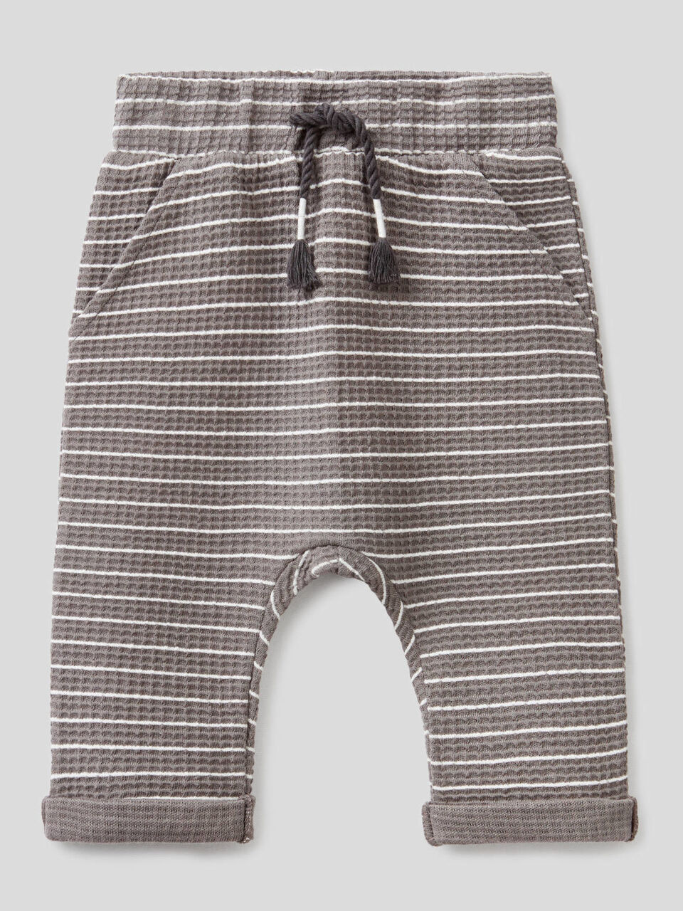 Pantaloni a righe in cotone biologico image number 1