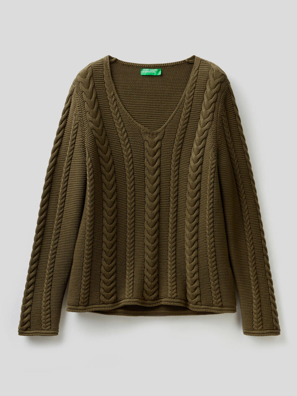 Maglia a trecce in puro cotone image number 1