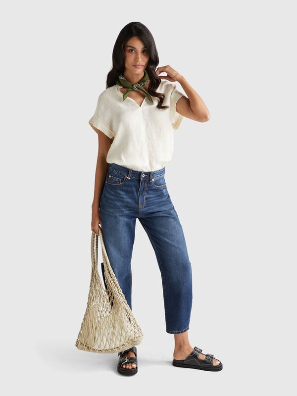 Blusa con scollo a V Donna