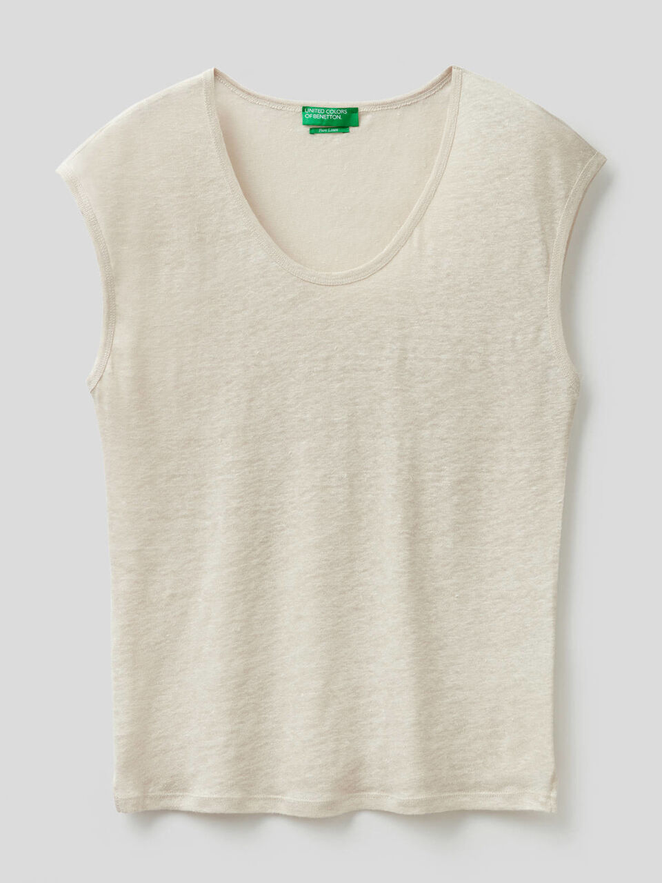 T-shirt in 100% lino a manica corta image number 1