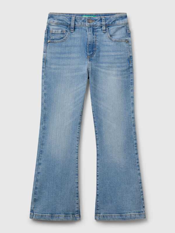 Jeans cinque tasche a zampa Bambina