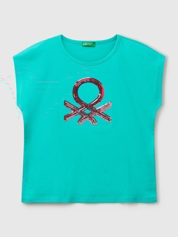 T-shirt con paillettes Bambina