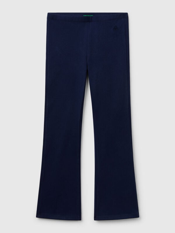 Leggings a zampa in cotone stretch Bambina