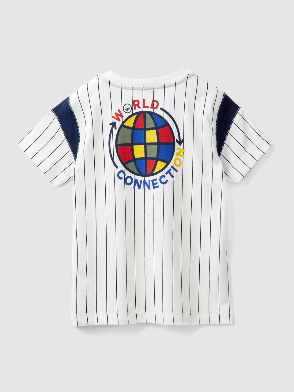 T-shirt a righe con stampe image number 2