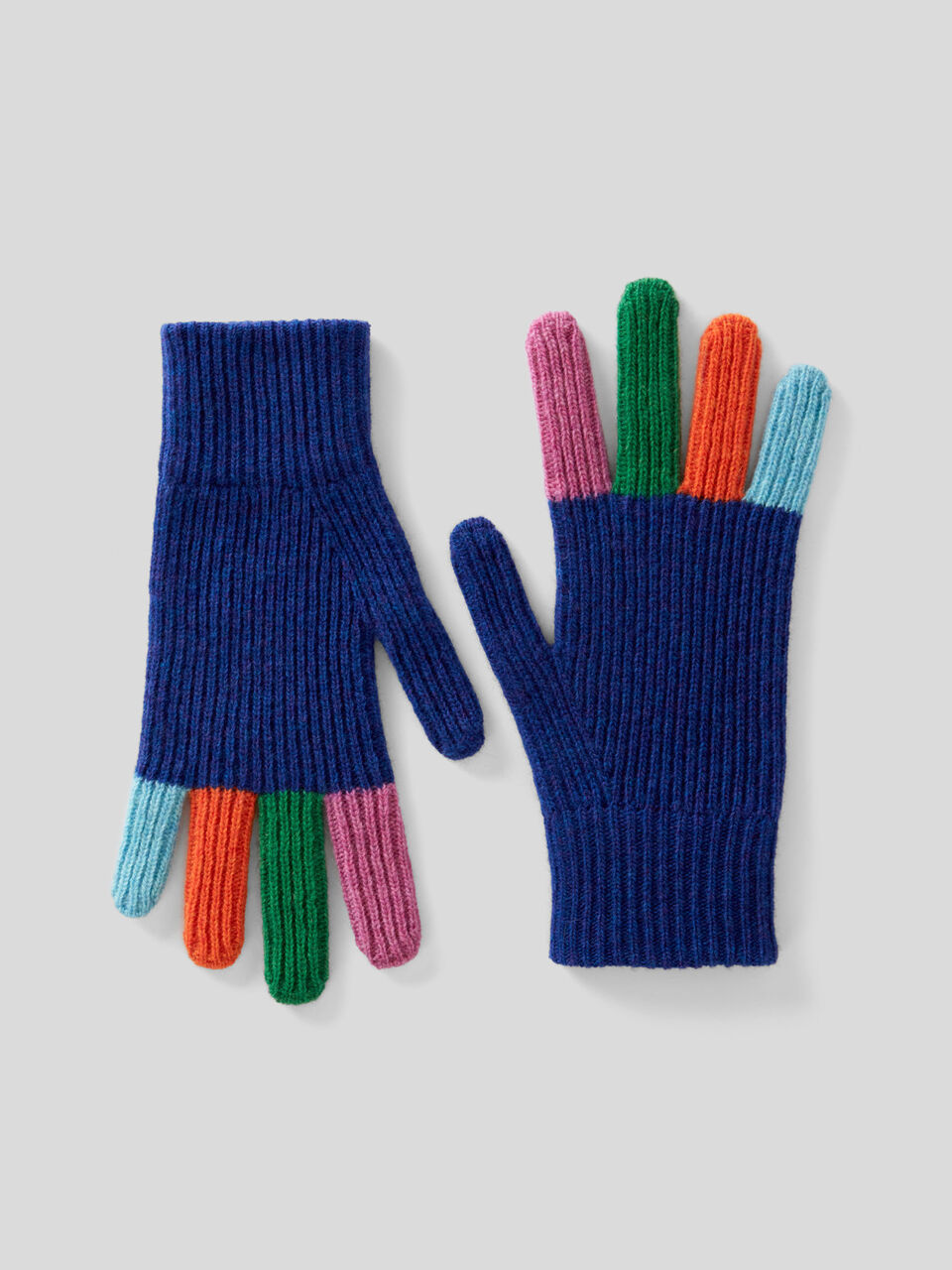 Guanti multicolor in pura lana Merino image number 1