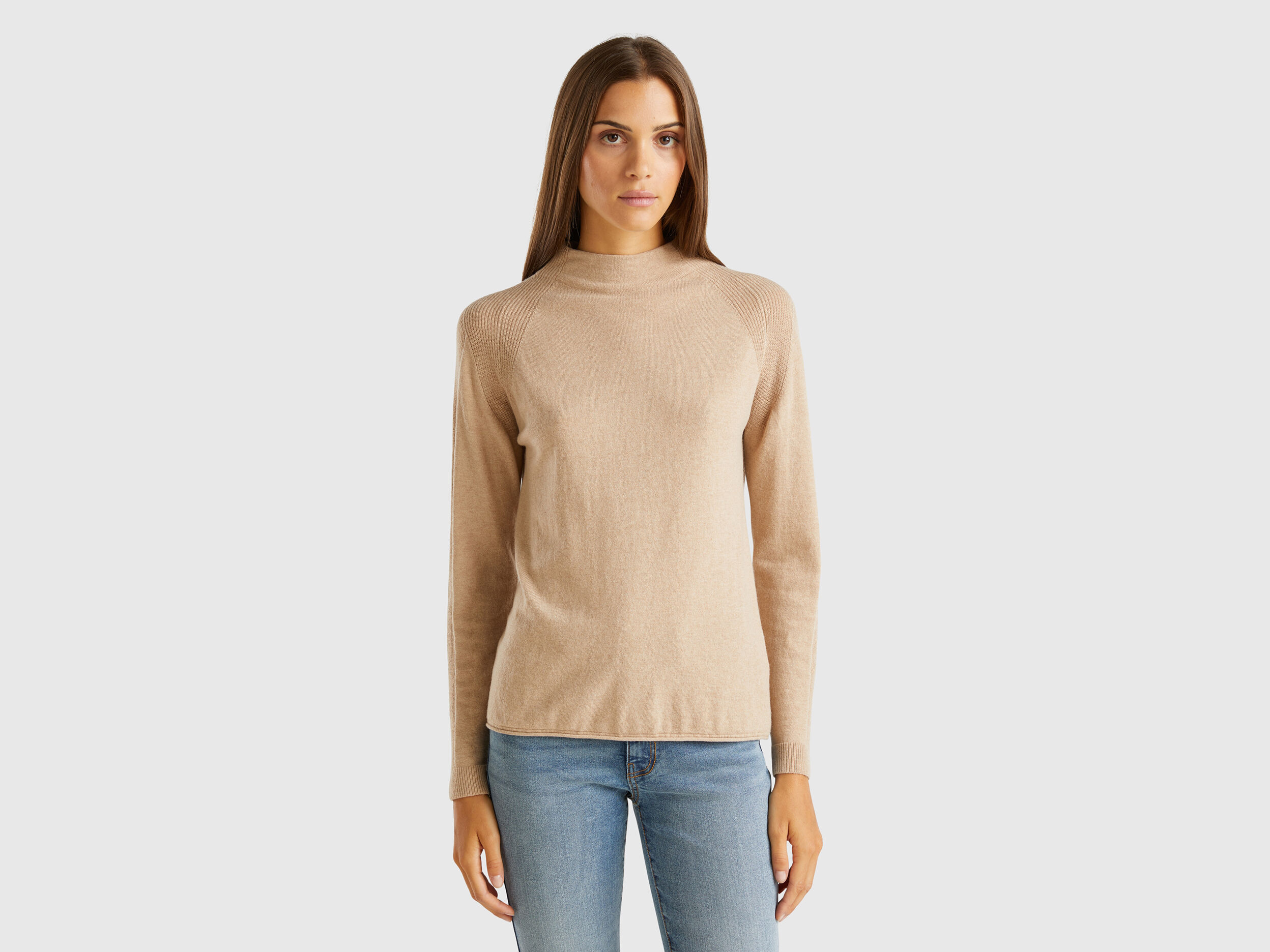 Maglione in misto cashmere Cammello Benetton