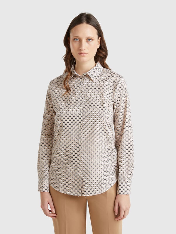 Camicia beige fantasia Donna