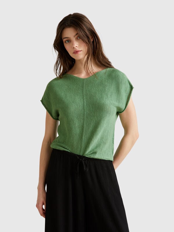 Maglioncino in cotone e lino Donna