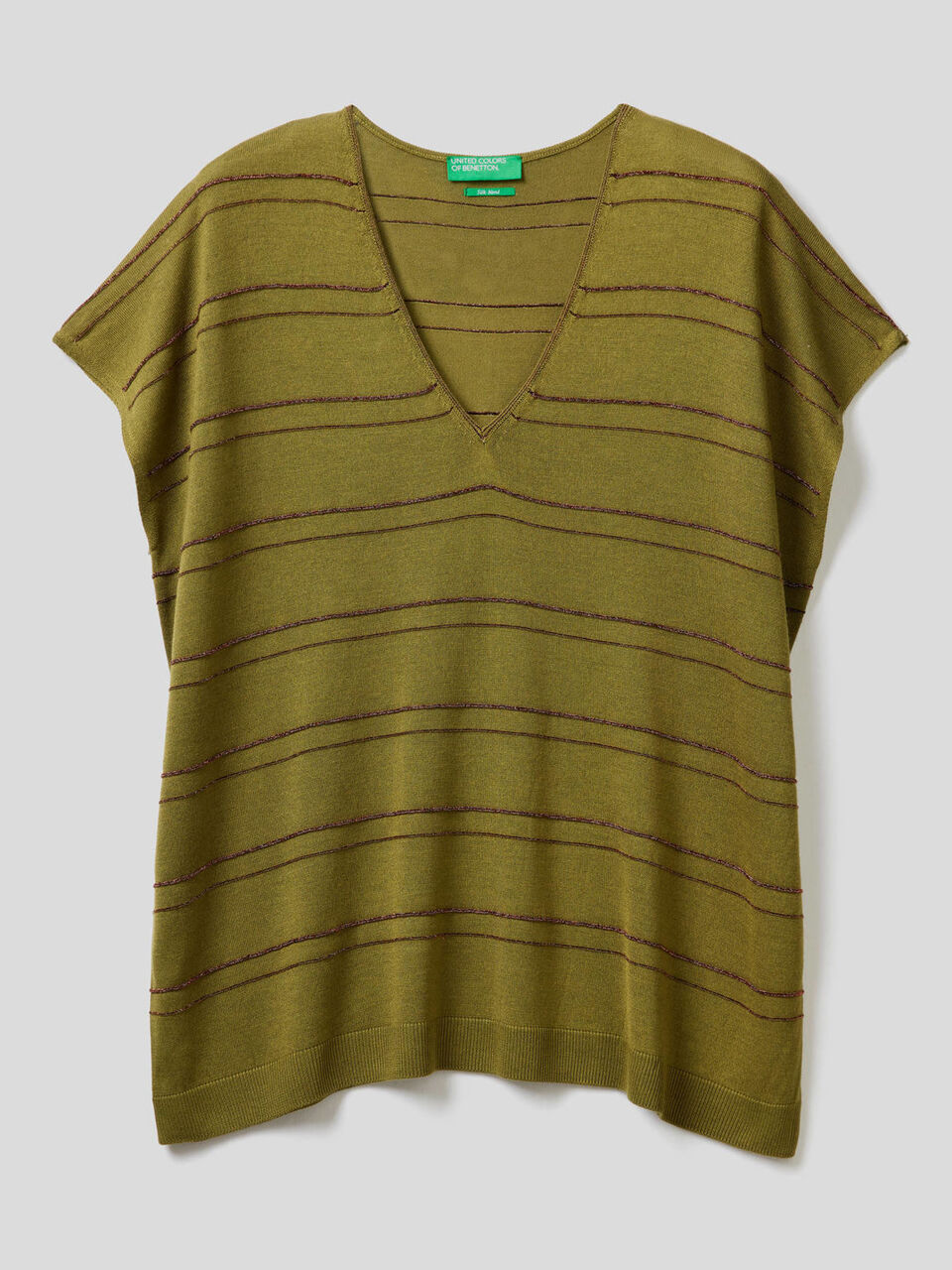 Maglia a manica corta in misto seta image number 1