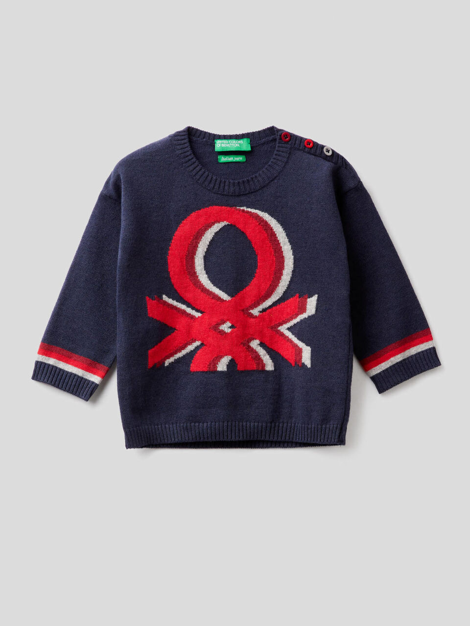 Maglia con intarsio multicolor image number 1