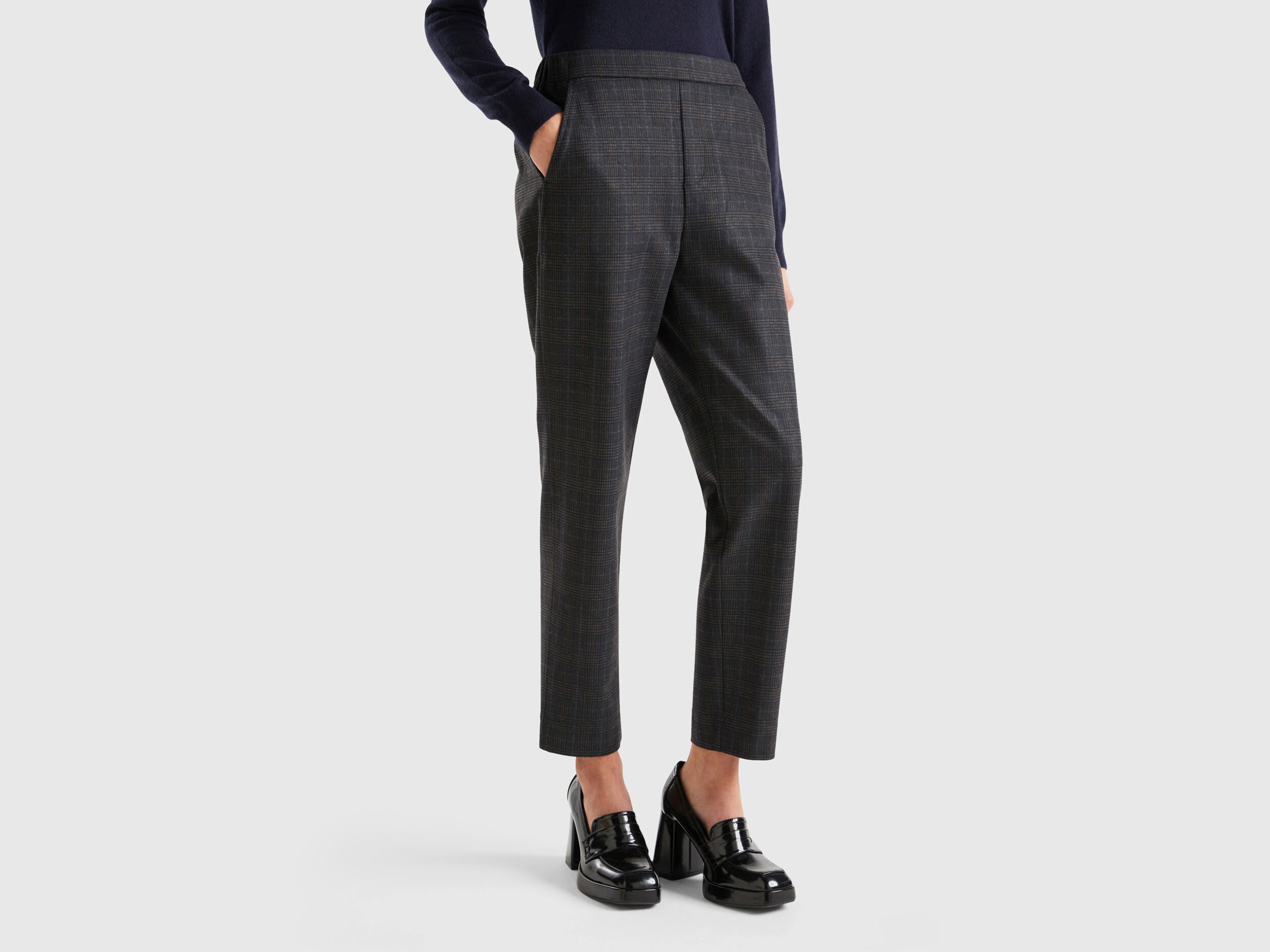 Pantaloni con elastico in vita benetton outlet