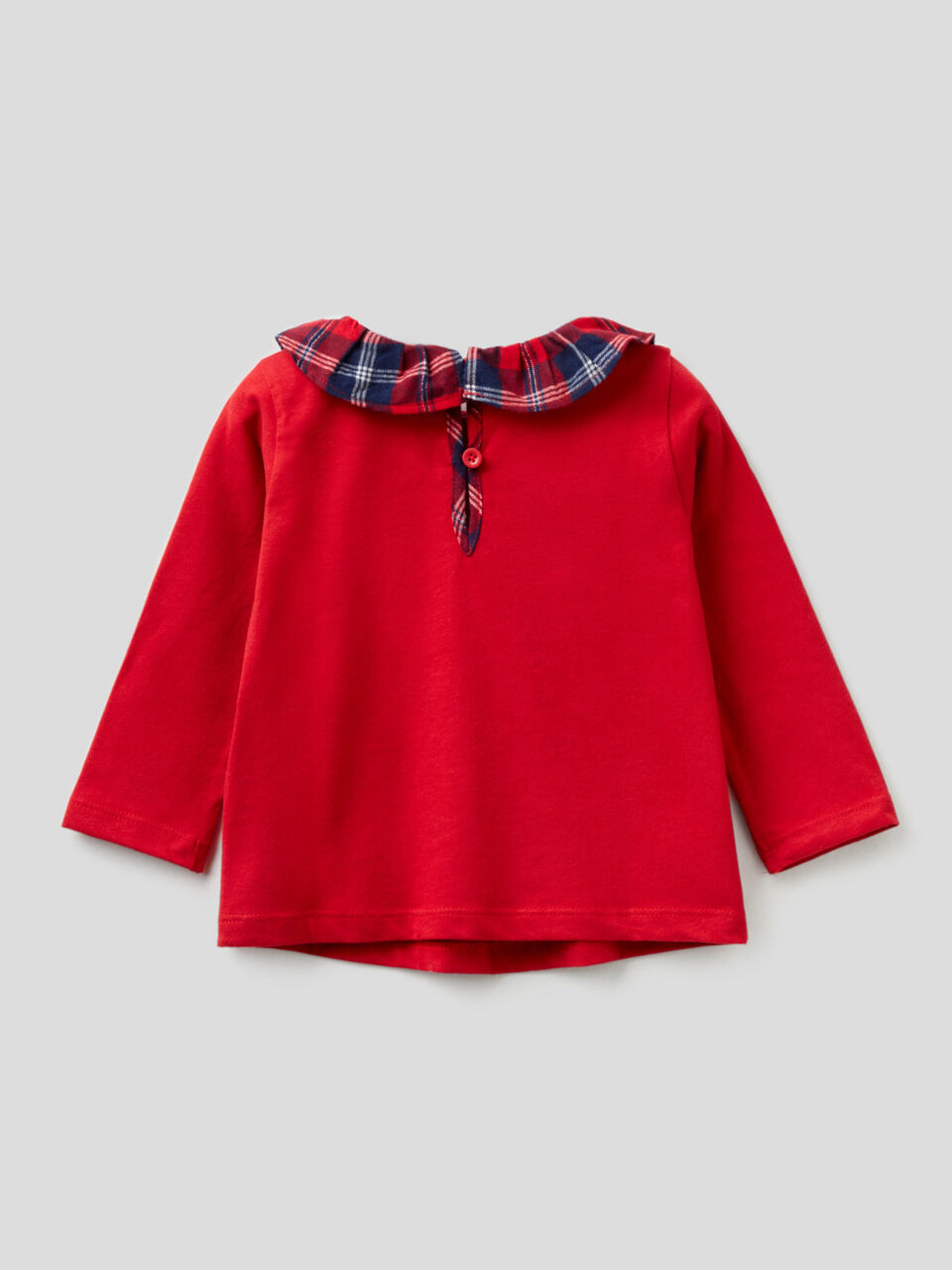 T-shirt con colletto tartan image number 2
