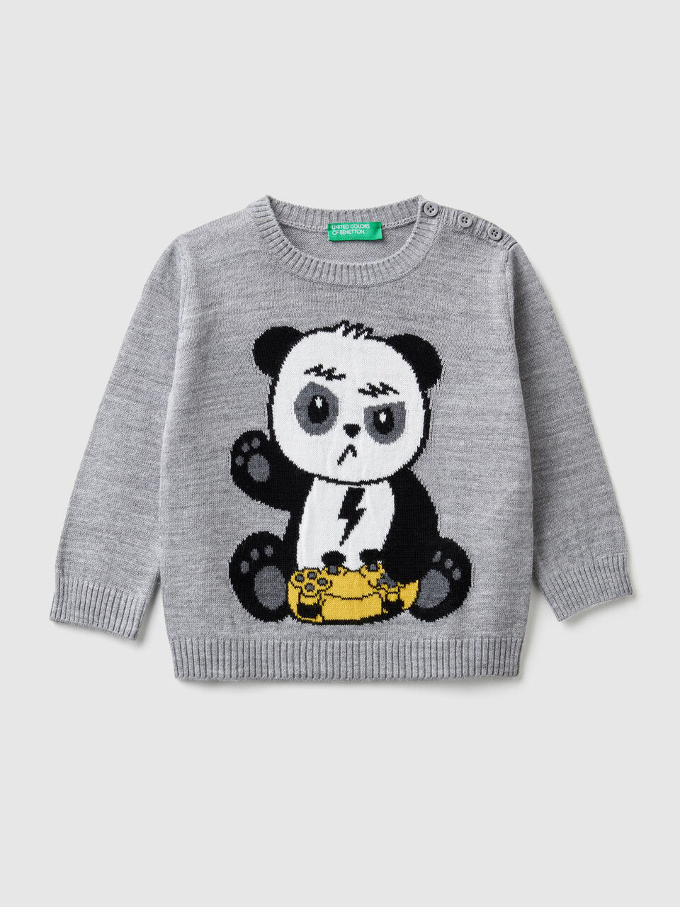 Maglia tricot con intarsio image number 1