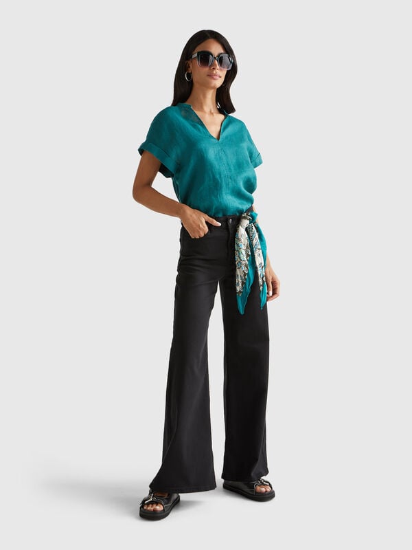 Blusa con scollo a V Donna