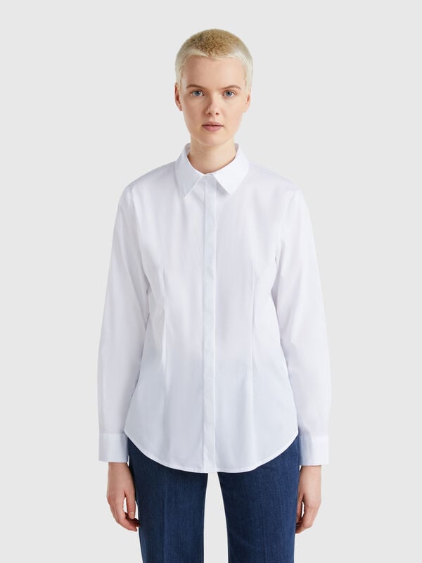 Camicia in misto cotone stretch Donna