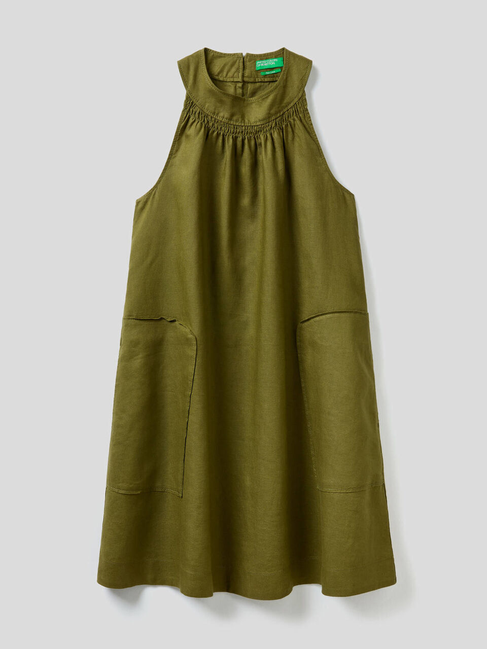 Vestito corto in 100% lino image number null