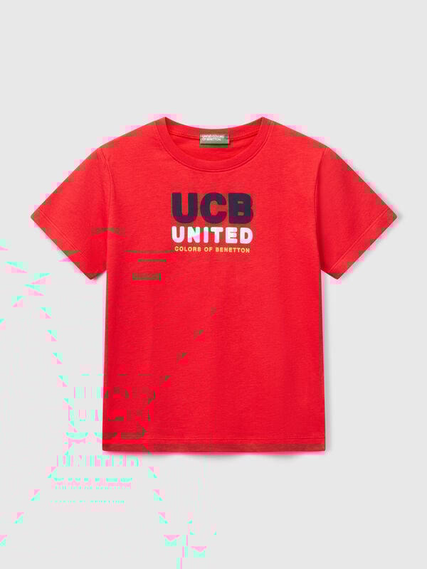 T-shirt con stampa e applicazione Bambino
