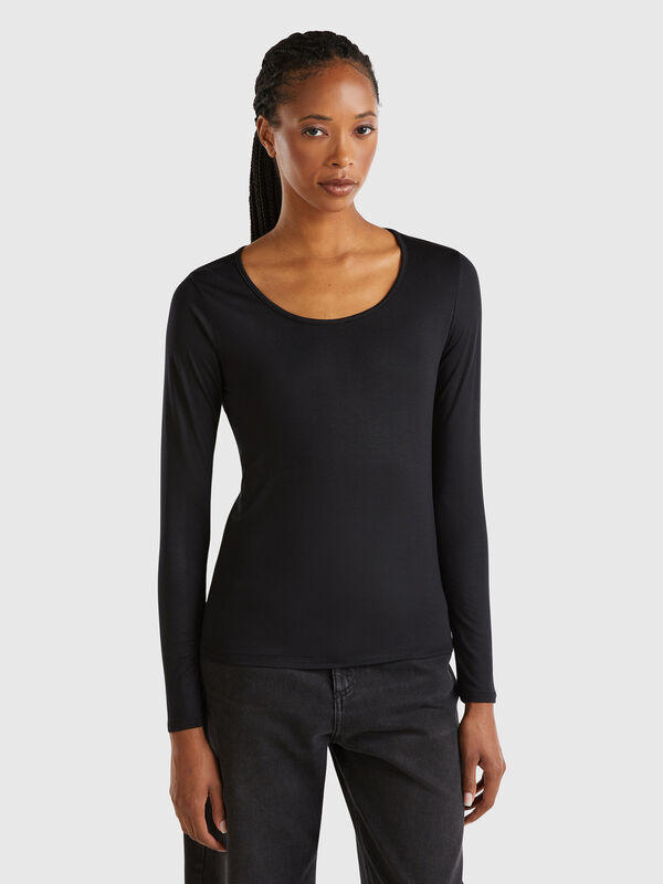 Maglietta slim fit in viscosa stretch Donna