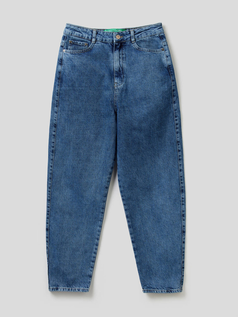 Jeans carrot fit in denim 100% cotone image number 1