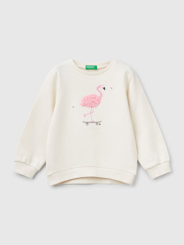 Felpa con applicazione effetto petali Bambina