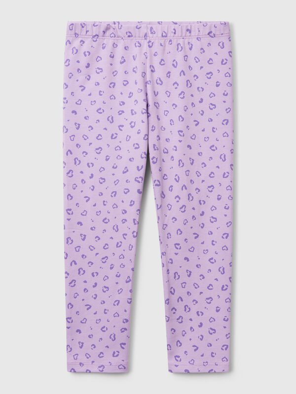 Leggings lilla con stampa animalier Bambina