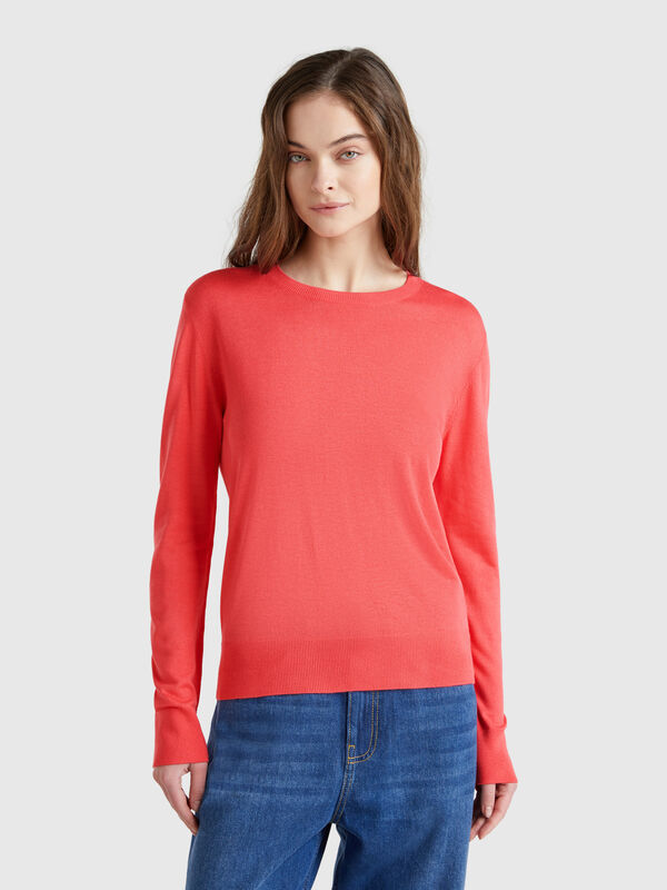 Maglia manica lunga in misto seta Donna