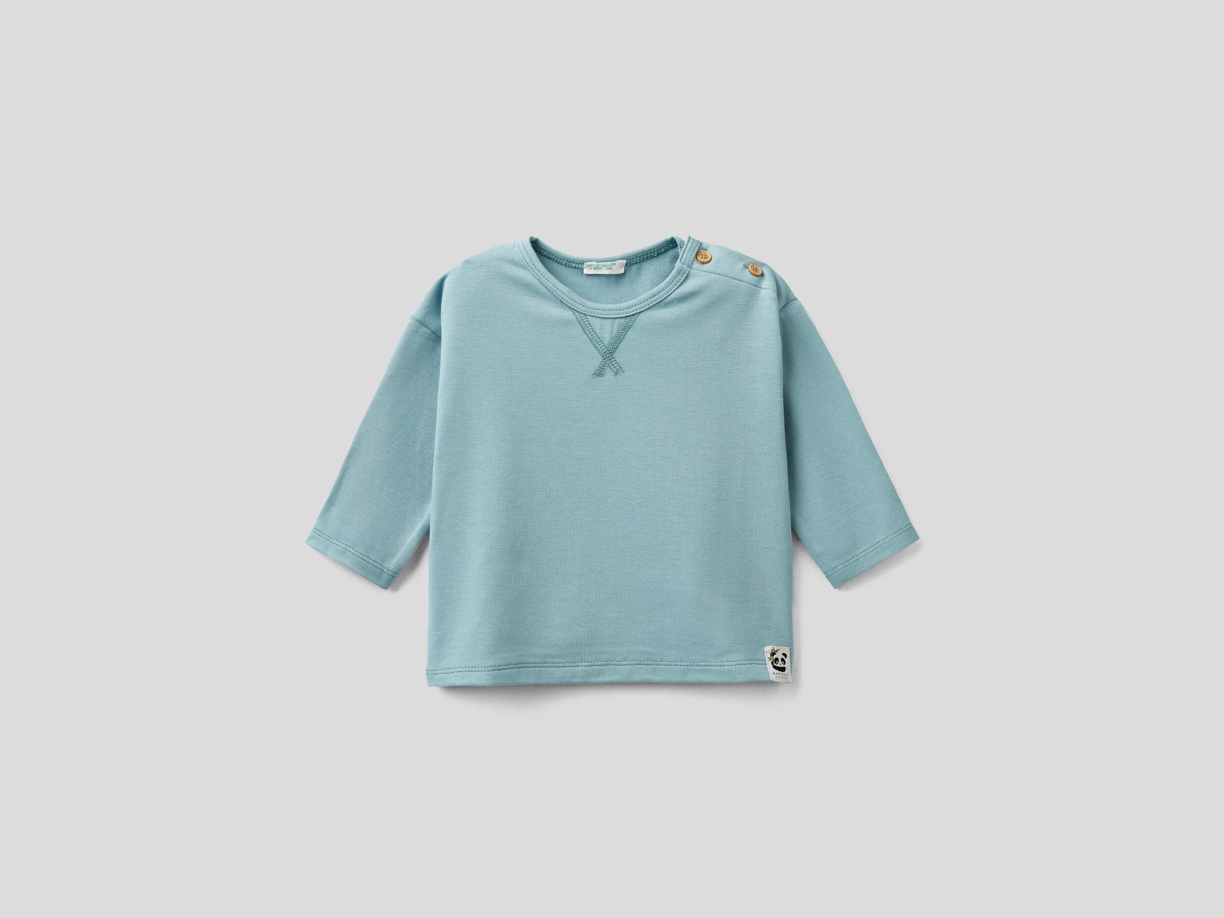 T-shirt In Cotone Bio E Viscosa Di Bambù United Colors of Benetton Abbigliamento Top e t-shirt T-shirt T-shirt a maniche lunghe 