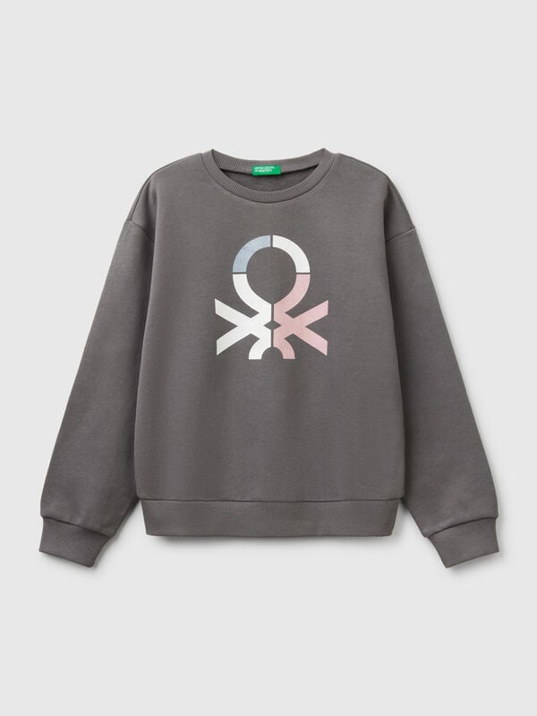Felpa con stampa glitter Bambina