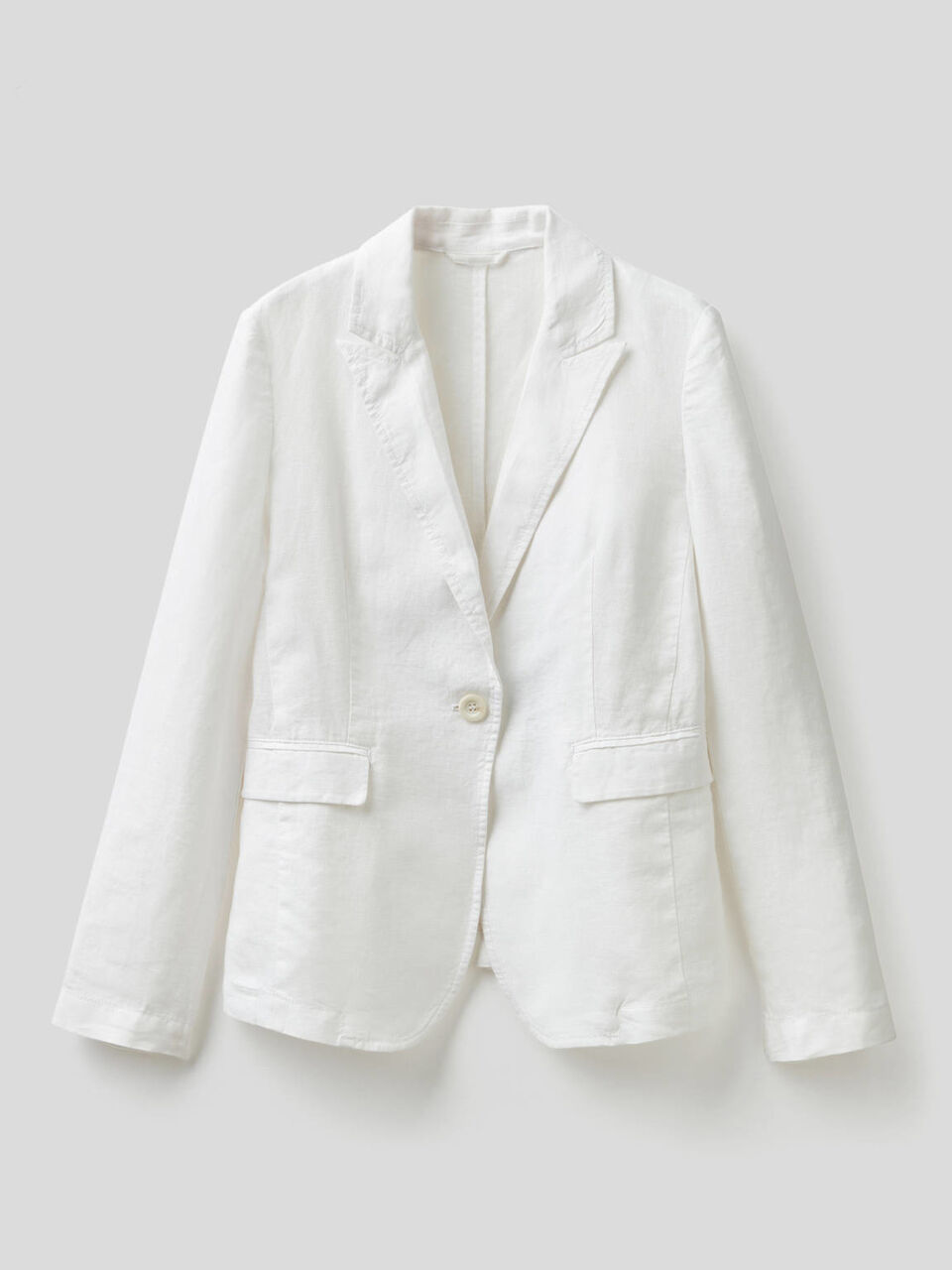 Blazer sciancrato in 100% lino image number 1