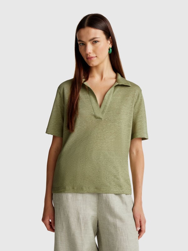 Polo in puro lino Donna