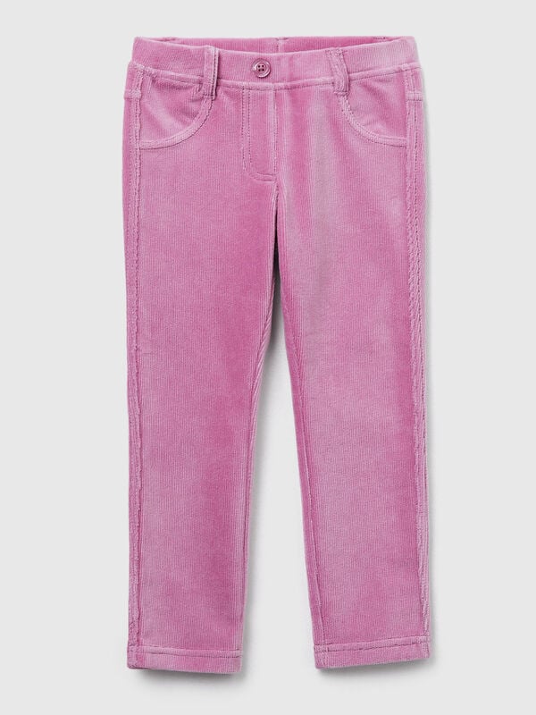 Pantaloni in ciniglia a costine Bambina