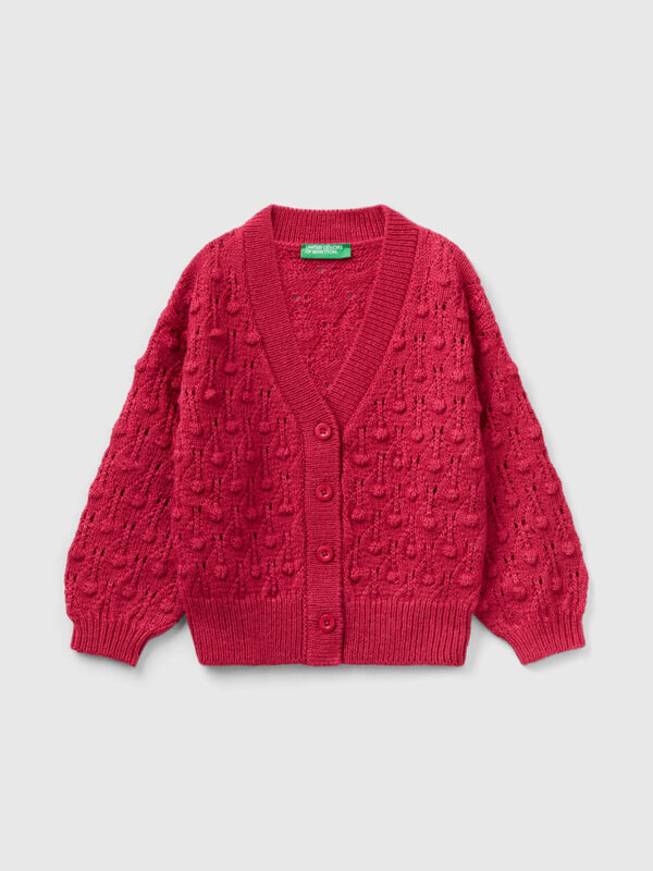 Cardigan lavorato con bottoni