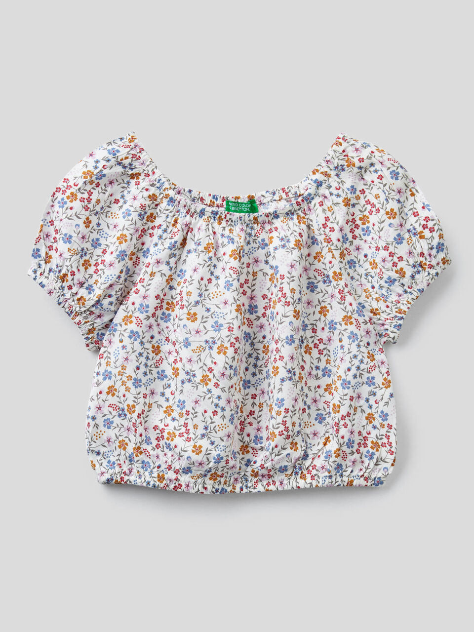 Top cropped con stampa floreale image number 1
