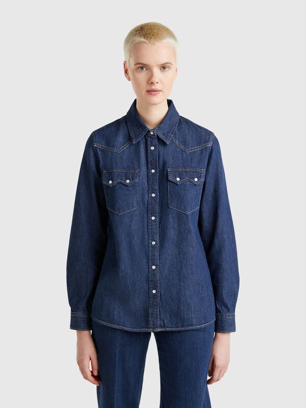 Camicia western di jeans Donna