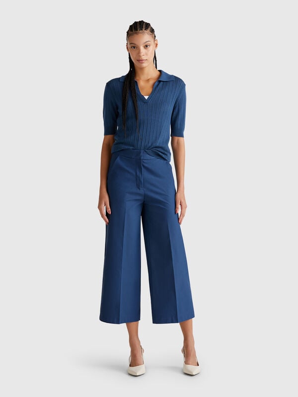 Pantaloni cropped a vita alta  Donna