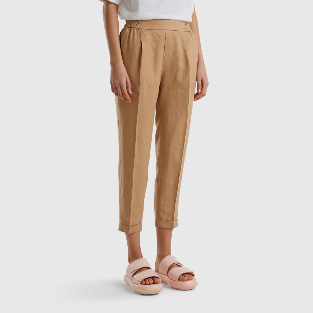 Benetton pantaloni hotsell lino