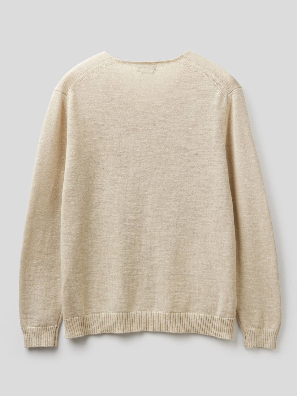 Maglia scollo a V in cotone misto lino image number 2