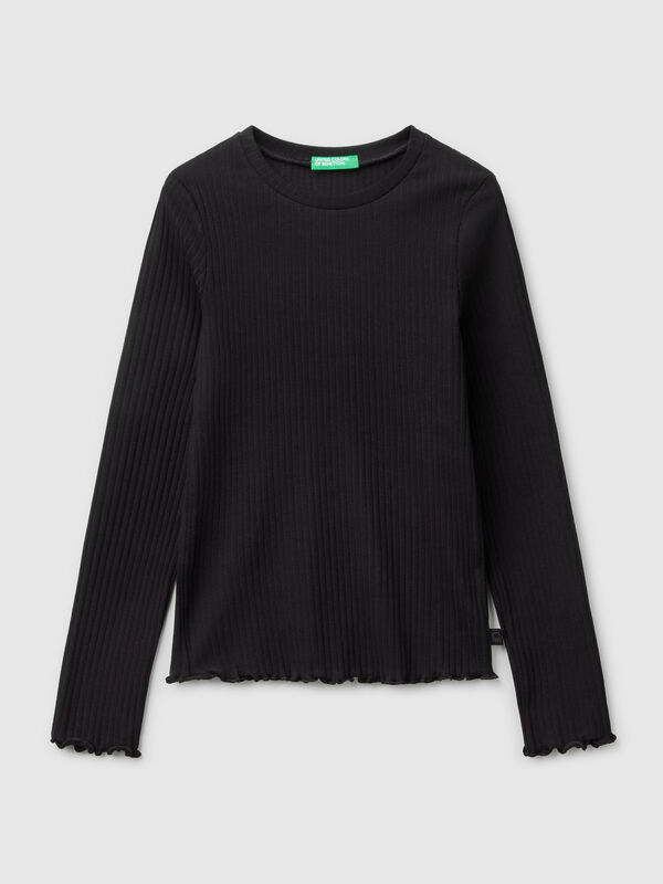 Maglietta slim fit in cotone stretch Bambina