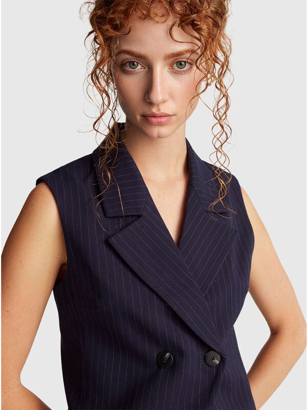 Gilet gessato doppiopetto Donna