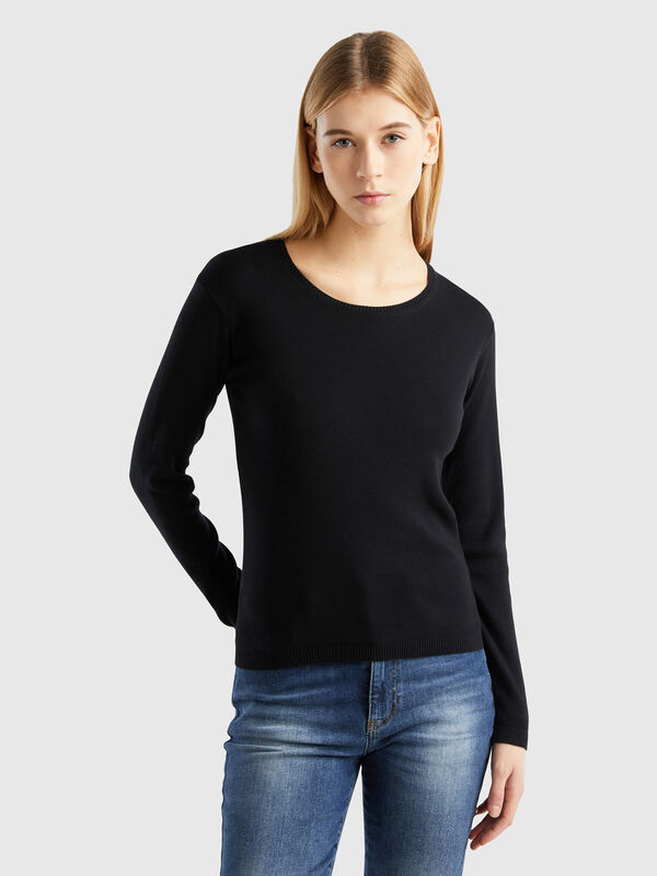 Maglia girocollo in puro cotone Donna