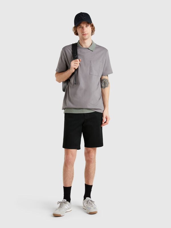Bermuda chino in cotone stretch Uomo