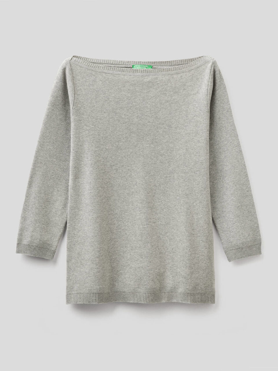 Maglia 100% cotone con scollo a barchetta image number 1