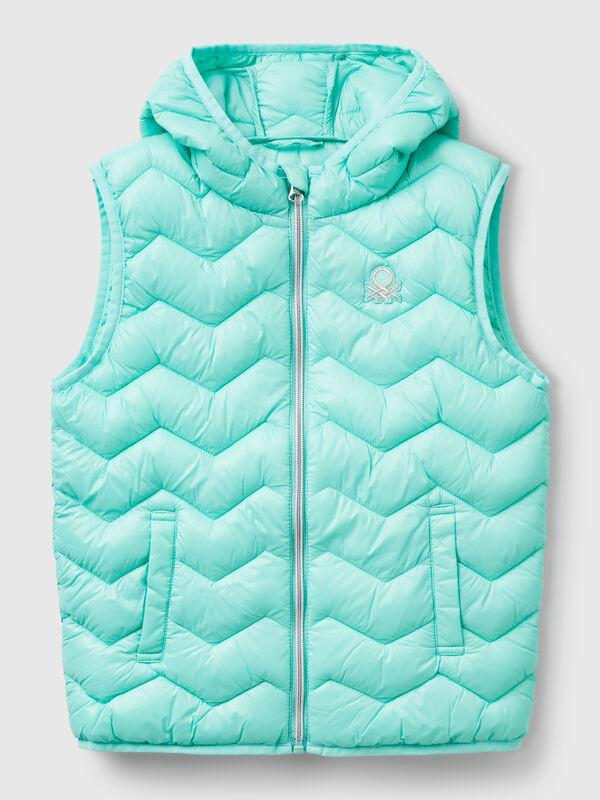 Gilet imbottito con cappuccio Bambina