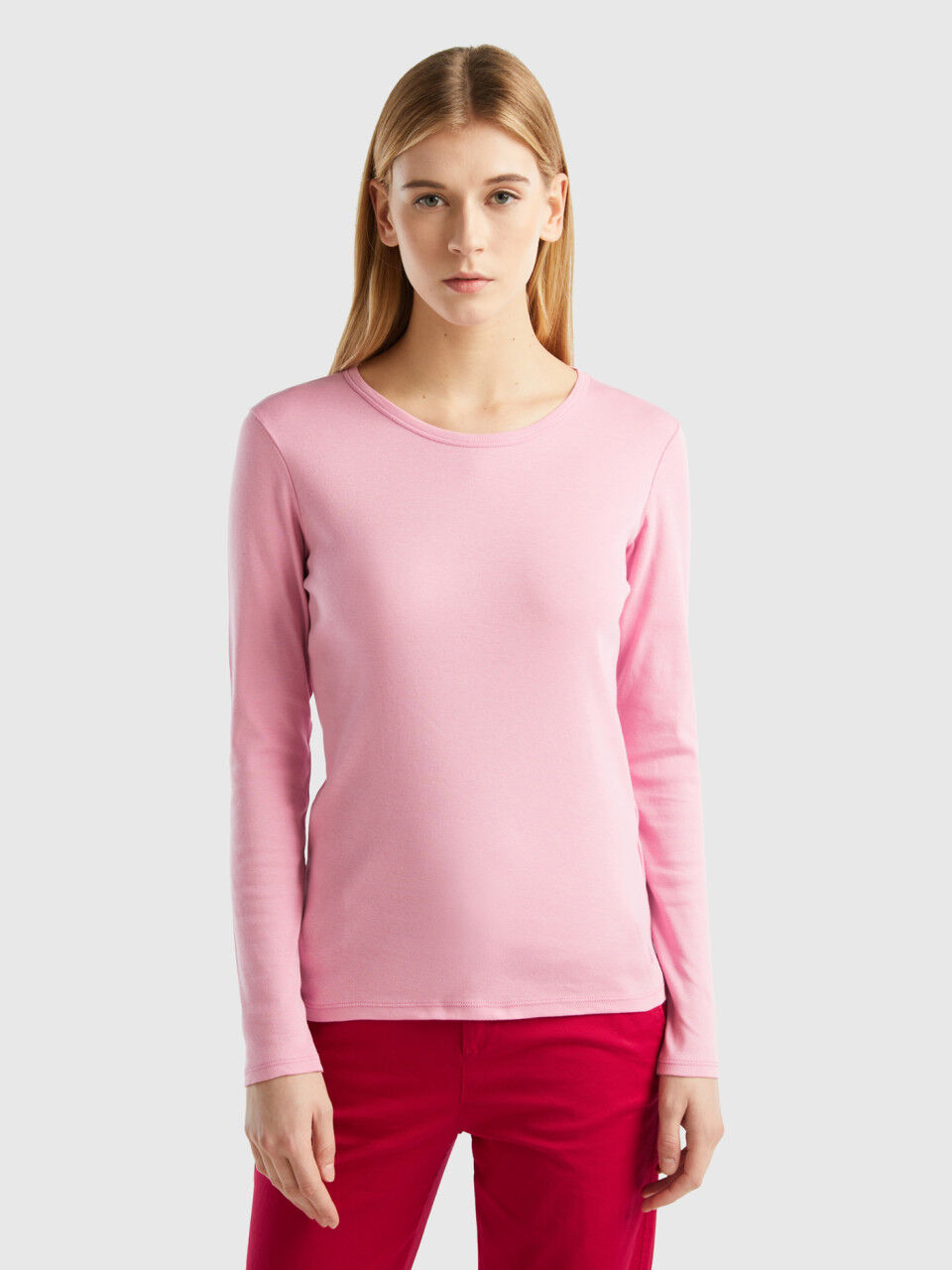 Benetton t top shirt manica lunga
